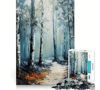 Rompecabezas de 1000 piezas con diseño de sendero en el bosque invernal Juguete creativo para desarrollar la creatividad Componentes resistentes y de corte limpio Ideal para viajar Juego mental Regalo