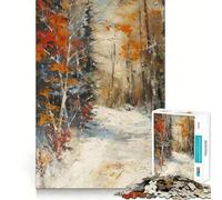 Rompecabezas de 1000 Piezas con diseño de Sendero en el Bosque Invernal para Adolescentes Actividad Divertida para estimular la Mente con Recortes de Alta precisión y un Momento de relajación Mental