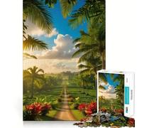 Rompecabezas de 1000 Piezas con diseño de Sendero Tropical al Atardecer, Corte preciso, decoración, lógica, Pensamiento, Juego, Tiempo de Juego Tranquilo, decoración navideña, Regalo (38x52cm)
