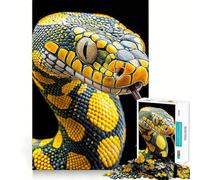 Rompecabezas de 1000 Piezas con diseño de Serpiente Amarilla y Negra para Adultos Juego de concentración Mental, Corte láser Actividad Nocturna Divertida para Toda la Familia (38x26cm)