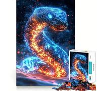Rompecabezas de 1000 Piezas con diseño de Serpiente ciberpunk neón para Adolescentes Juguete Intelectual para fomentar la convivencia Corte Regalo Memorable (50x75cm)