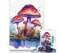 Rompecabezas de 1000 Piezas con diseño de Setas en Acuarela Juguete Que desafía la Mente Troquelado de Alta precisión Un Reto Divertido para Pasar el Tiempo (38x26cm)