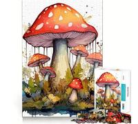 Rompecabezas de 1000 Piezas con diseño de Setas en Acuarela para Adolescentes Diversión precisión y Facilidad de Corte Actividad Relajante para desconectar (50x75cm)