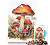 Rompecabezas de 1000 Piezas con diseño de Setas en Acuarela para Adolescentes Juego de concentración Mental Corte de precisión Bordes Lisos Juego Ideal para Rellenar Calcetines navideños (50x75cm)