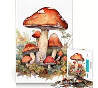 Rompecabezas de 1000 Piezas con diseño de Setas en Acuarela para Adolescentes Juego Divertido y fácil de Usar Sin Huecos Actividad Nocturna para Toda la Familia (38x26cm)