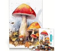 Rompecabezas de 1000 Piezas con diseño de Setas en Acuarela para Adolescentes Juego Que estimula el Cerebro Encaja Perfectamente sin Huecos Actividad Relajante para Grupos en Interiores (38x26cm)