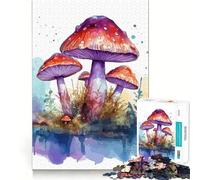 Rompecabezas de 1000 Piezas con diseño de Setas en Acuarela para Adolescentes Juego Que estimula el Cerebro Encaja Perfectamente sin Huecos Actividad Relajante para Grupos en Interiores (50x75cm)