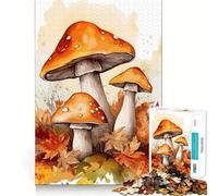 Rompecabezas de 1000 Piezas con diseño de Setas en Acuarela para Adultos Diversión para Entrenar la Mente Piezas sin Rebabas y de Corte Limpio Actividad para Compartir en Familia (38x26cm)