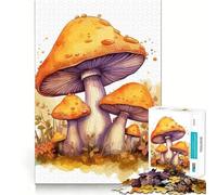 Rompecabezas de 1000 Piezas con diseño de Setas en Acuarela para Adultos Juego de lógica con Bordes Lisos y Cortes de precisión reuniones Familiares (38x52cm)