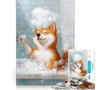 Rompecabezas de 1000 Piezas con diseño de Shiba Inu para la Hora del baño Ideal para Adolescentes Juguete para ejercitar la Mente relajación Mental y diseño para armar Lista de Deseos de Santa Claus