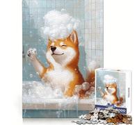 Rompecabezas de 1000 Piezas con diseño de Shiba Inu para la Hora del baño Ideal para Adolescentes Juguete para ejercitar la Mente relajación Mental y diseño para armar Lista de Deseos de Santa Claus
