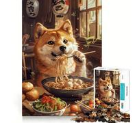 Rompecabezas de 1000 Piezas con diseño de Shiba Inu Ramen para Adultos, Juguete para ejercitar la Mente, Ideal para Fortalecer los Lazos Familiares, con Corte de precisión, Regalo Creativo (50x75cm)
