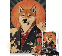 Rompecabezas de 1000 Piezas con diseño de Shiba Inu y Kimono japonés para Adolescentes Juguete para ejercitar la Mente, relajación Mental, diseño y Montaje Lista de Deseos de Papá Noel 50x75cm