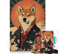 Rompecabezas de 1000 Piezas con diseño de Shiba Inu y Kimono japonés para Adolescentes Juguete para ejercitar la Mente, relajación Mental, diseño y Montaje Lista de Deseos de Papá Noel 50x75cm
