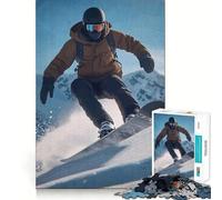 Rompecabezas de 1000 Piezas con diseño de Snowboarder en una Ladera de montaña para Adolescentes Ideal para Mejorar la Memoria, Relajarse y divertirse Diseño artístico con Corte nítido (38x26cm)
