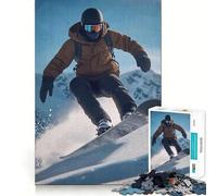 Rompecabezas de 1000 Piezas con diseño de Snowboarder en una Ladera de montaña para Adolescentes Ideal para Mejorar la Memoria, Relajarse y divertirse Diseño artístico con Corte nítido (38x52cm)