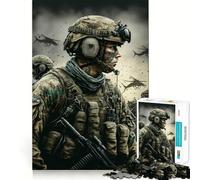 Rompecabezas de 1000 Piezas con diseño de Soldado para Adolescentes Ideal para estimular la Memoria, calmar y Relajarse Un Regalo sincero (38x26cm)