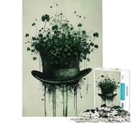 Rompecabezas de 1000 Piezas con diseño de Sombrero de trébol para el Día de San Patricio desafío de Inteligencia Cerebral Juguetes adictivos Juegos educativos Carrera de Velocidad Manual Regalos