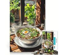 Rompecabezas de 1000 Piezas con diseño de Sopa de Fideos con Huevo para Adultos Juguete Inteligente para el hogar Decoración de Pared con Corte preciso (50x75cm)