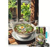 Rompecabezas de 1000 Piezas con diseño de Sopa de Fideos y Huevo para Adolescentes Ideal para estimular la Memoria, Reducir el estrés y Crear un Ambiente artístico (38x26cm)