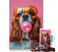 Rompecabezas de 1000 Piezas con diseño de Spaniel y Chicle para Adolescentes Juguete Que desafía la Mente Diversión compartida Diseño nítido Sorpresa cálida 50x75cm