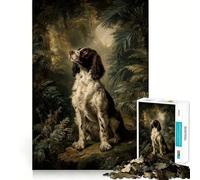 Rompecabezas de 1000 Piezas con diseño de Springer Spaniel en el Bosque para Adultos Juego Inteligente para aliviar el estrés Patrón de Montaje Sorpresa navideña 50x75cm