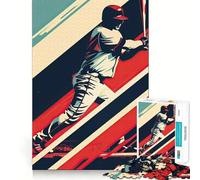 Rompecabezas de 1000 Piezas con diseño de Swing de béisbol,Corte preciso,Juguete para desarrollar la Capacidad cognitiva,Juego Relajante para el Tiempo de Juego,Regalo de cumpleaños (38x26cm)