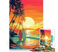 Rompecabezas de 1000 Piezas con diseño de Tabla de Surf Estilo Vintage Retro para Adolescentes Juguete para ejercitar la Mente Actividad en casa Diseño Artículo de Santa Claus
