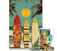Rompecabezas de 1000 piezas con diseño de tablas de surf y ambiente playero Arte de corte preciso Juguete para desarrollar la capacidad cognitiva Tiempo de juego tranquilo Regalo de cumpleaños 50x75cm