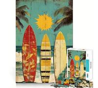 Rompecabezas de 1000 piezas con diseño de tablas de surf y ambiente playero Arte de corte preciso Juguete para desarrollar la capacidad cognitiva Tiempo de juego tranquilo Regalo de cumpleaños 38x52cm