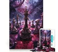 Rompecabezas de 1000 Piezas con diseño de Tablero de ajedrez en un Bosque místico Ideal para armar con precisión,estimular la mentedesarrollar la curiosidad Momentos de Tranquilidad