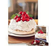 Rompecabezas de 1000 Piezas con diseño de Tarta de Merengue de Fresa para Adultos Un Rompecabezas Mental Relajante y Divertido para armar Una cálida Sorpresa 38x26cm