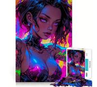 Rompecabezas de 1000 Piezas con diseño de Tatuajes,Estilo Anime,articulaciones Suaves,Divertido,para desarrollar la lógica y el Pensamiento Ideal para Jugar casualmente Navidad