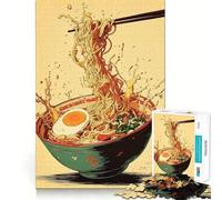 Rompecabezas de 1000 Piezas con diseño de tazón de Ramen Palillos y Salpicaduras Ideal para Adolescentes Juguete para ejercitar la Mente Juego de Mesa en Grupo Arte y ensamblaje Regalo clásico