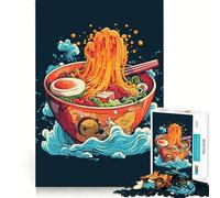 Rompecabezas de 1000 Piezas con diseño de tazón de Ramen para Adultos y Adolescentes Juguete de lógica sólida, Divertido y silencioso Corte de precisión Selección de Deseos de Papá Noel (38x26cm)