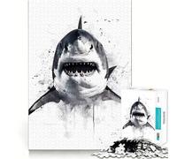 Rompecabezas de 1000 Piezas con diseño de Tiburones en Acuarela para Adolescentes Juego Inteligente para Crear vínculos afectivos Obra de Arte para armar 38x26cm