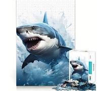 Rompecabezas de 1000 Piezas con diseño de Tiburones en Acuarela para Adolescentes Recuerda, Mejora, Calma, Mente Clara Arte Coleccionable 50x75cm
