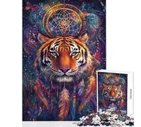 Rompecabezas de 1000 Piezas con diseño de Tigre atrapasueños Rompecabezas para Adultos Juego de ingenio análisis y lógica cumpleaños y Ocasiones Especiales (tamaño 38x52cm)