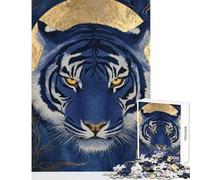 Rompecabezas de 1000 Piezas con diseño de Tigre Azul Real para Adultos Juego de ingenio de Alta dificultad Toda la Familia (tamaño 38x52cm)