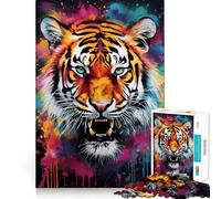 Rompecabezas de 1000 Piezas con diseño de Tigre de Bengala de Banksy,decoración de Ajuste Limpio,Juego de concentración Mental,Juego para Momentos de Tranquilidad,Regalo de cumpleaños (38x52cm)