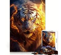 Rompecabezas de 1000 Piezas con diseño de Tigre de energía poderosa para Adolescentes Mejora la Memoria, relaja y CREA Momentos de diversión Bordes precisos ¡Un Regalo increíble! 38x52cm