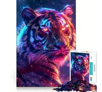 Rompecabezas de 1000 Piezas con diseño de Tigre Espacial para Adultos y Adolescentes Juguete para el Tiempo Libre Decoración de Pared con Bordes precisos 38x26cm