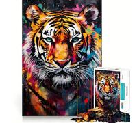 Rompecabezas de 1000 Piezas con diseño de Tigre para Adultos, Juguete para ejercitar la Mente, diversión Casual, Corte de precisión, Regalo artístico 38x52cm