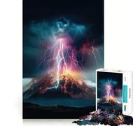 Rompecabezas de 1000 Piezas con diseño de tormenta eléctrica en la montaña para Adultos y Adolescentes Juguete de lógica Clara para Relajarse Corte Artículo de Santa Claus (50x75cm)