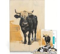 Rompecabezas de 1000 Piezas con diseño de Toro Negro, Ideal para armar o para Actividades Familiares, con Piezas de Formas aleatorias Que encajan Perfectamente 50x75cm