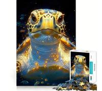 Rompecabezas de 1000 Piezas con diseño de Tortuga Marina con Brillo Dorado para Adultos Ideal para desarrollar la Memoria, aliviar el estrés y armar (50x75cm)
