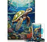 Rompecabezas de 1000 Piezas con diseño de Tortuga Marina para Adolescentes Juguete de lógica sólida, diversión Tranquila, Corte de precisión, Regalo increíble (50x75cm)
