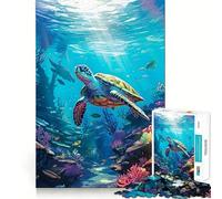 Rompecabezas de 1000 Piezas con diseño de Tortuga Marina para Adultos y Adolescentes Ideal para Relajarse, calmarse y desconectar Corte Suave Regalo conmovedor (38x52cm)