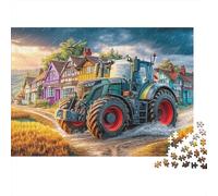 Rompecabezas de 1000 Piezas con diseño de Tractor en un Camino fangoso,Mate Grueso y sin Polvo, con Escena de Pueblo Rural, Adultos, Arte enmarcable, Entretenimiento Festivo, 38 x 26 cm (1000 Piezas)