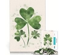Rompecabezas de 1000 Piezas con diseño de trébol irlandés de San Patricio para Adolescentes Ideal para Relajarse y divertirse Temporada 50x75cm